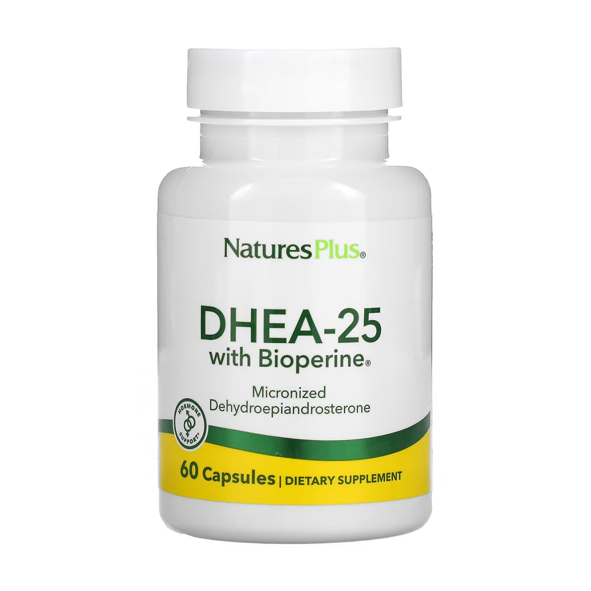 Дегідроепіандростерон з біоперином NaturesPlus DHEA-25 With Bioperine, 60 капсул